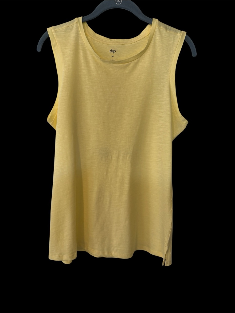 dip Soft 100% Cotton Yellow Sleeveless Tank Top